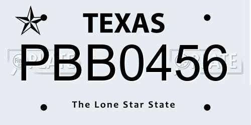 PBB0456 Texas License Plate