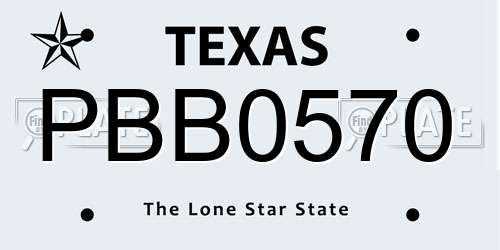 PBB0570 Texas License Plate