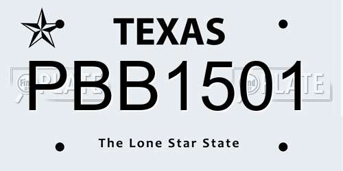 PBB1501 Texas License Plate