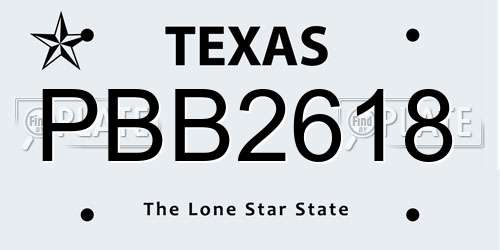 PBB2618 Texas License Plate