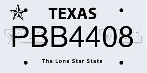 PBB4408 Texas License Plate
