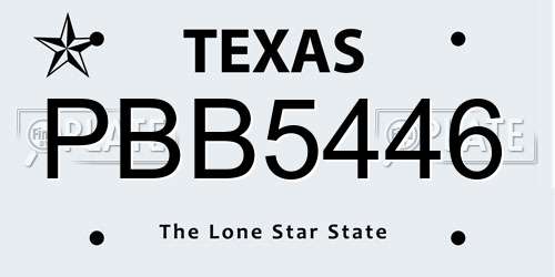 PBB5446 Texas License Plate