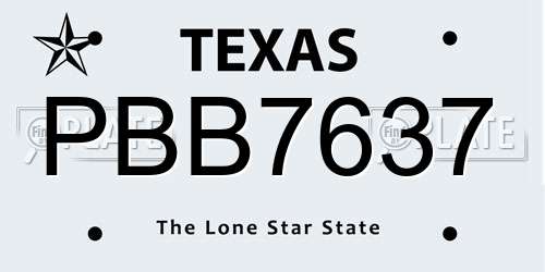 PBB7637 Texas License Plate