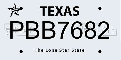 PBB7682 Texas License Plate