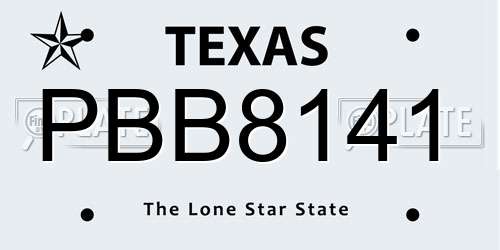 PBB8141 Texas License Plate