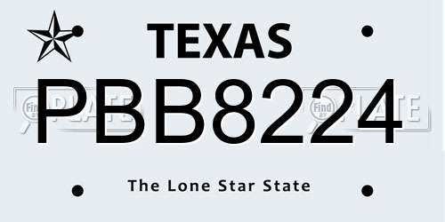 PBB8224 Texas License Plate