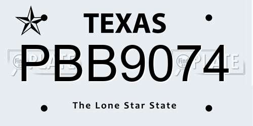 PBB9074 Texas License Plate