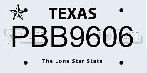 PBB9606 Texas License Plate