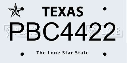 PBC4422 Texas License Plate