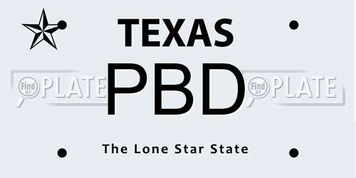 PBD Texas License Plate