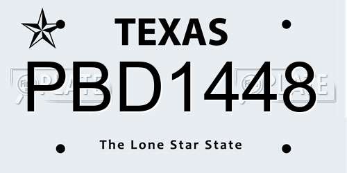 PBD1448 Texas License Plate