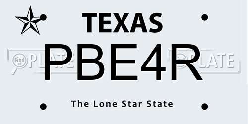 PBE4R Texas License Plate