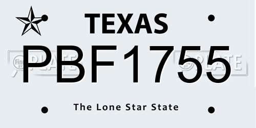 PBF1755 Texas License Plate