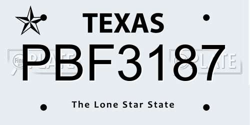PBF3187 Texas License Plate