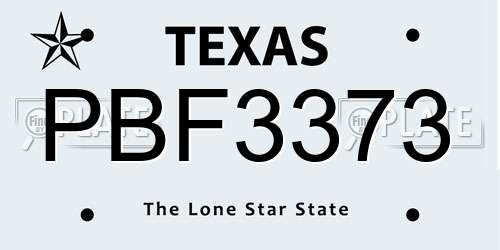 PBF3373 Texas License Plate