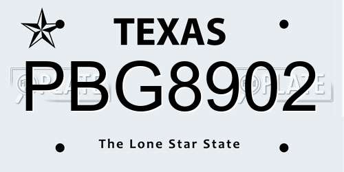 PBG8902 Texas License Plate