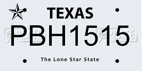 PBH1515 Texas License Plate