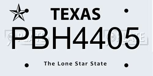 PBH4405 Texas License Plate