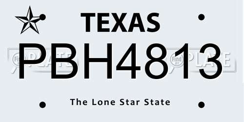 PBH4813 Texas License Plate