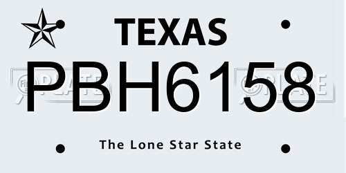 PBH6158 Texas License Plate
