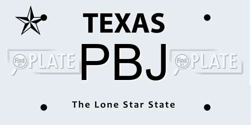 PBJ Texas License Plate