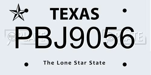 PBJ9056 Texas License Plate