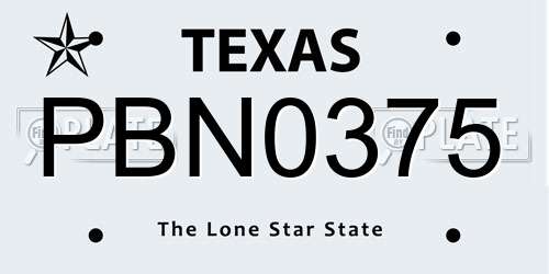 PBN0375 Texas License Plate