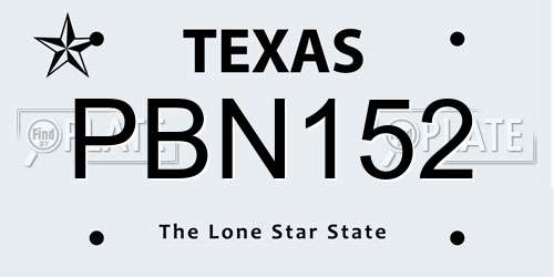 PBN152 Texas License Plate