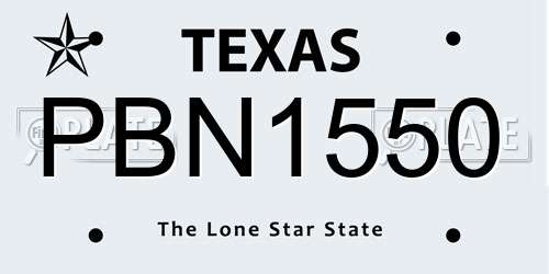 PBN1550 Texas License Plate