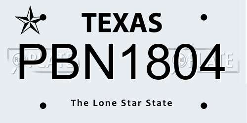 PBN1804 Texas License Plate