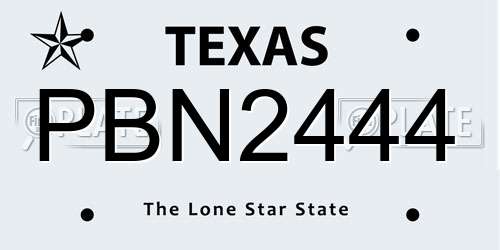 PBN2444 Texas License Plate