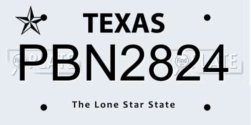 PBN2824 Texas License Plate