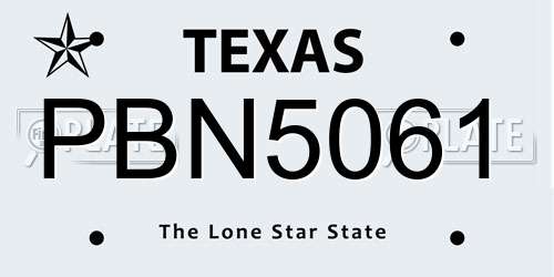 PBN5061 Texas License Plate