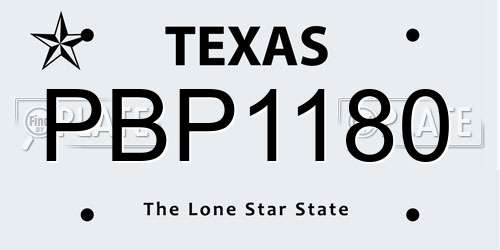 PBP1180 Texas License Plate