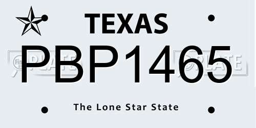 PBP1465 Texas License Plate