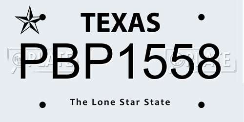 PBP1558 Texas License Plate