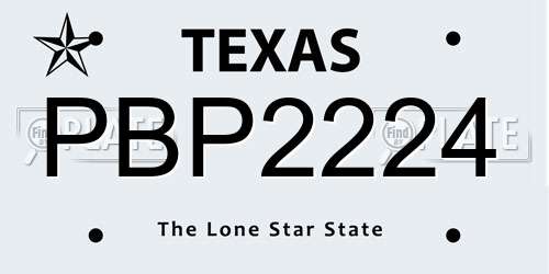PBP2224 Texas License Plate
