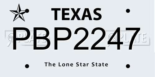 PBP2247 Texas License Plate