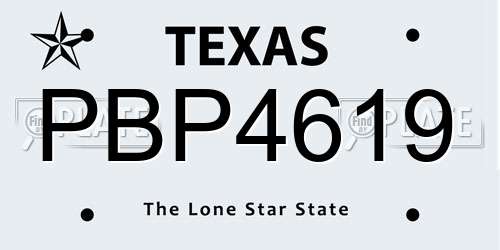 PBP4619 Texas License Plate