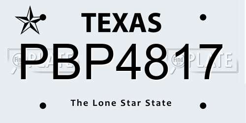 PBP4817 Texas License Plate