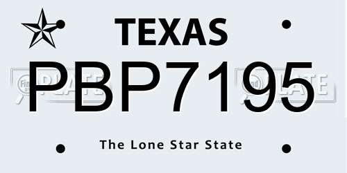PBP7195 Texas License Plate