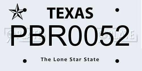PBR0052 Texas License Plate