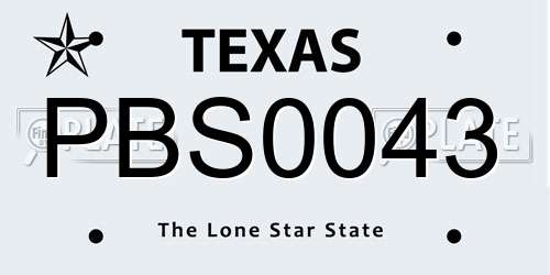 PBS0043 Texas License Plate