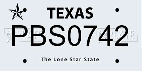 PBS0742 Texas License Plate