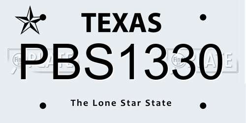 PBS1330 Texas License Plate