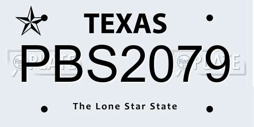 PBS2079 Texas License Plate