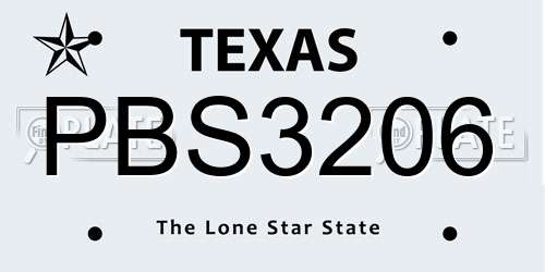 PBS3206 Texas License Plate