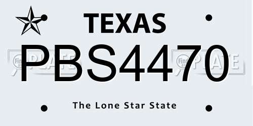 PBS4470 Texas License Plate