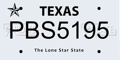 PBS5195 Texas License Plate