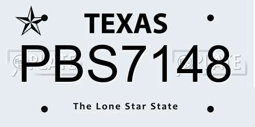 PBS7148 Texas License Plate